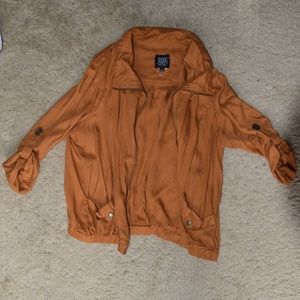 Large MINE Rustic Orange Zip-up Cropped Hoodie